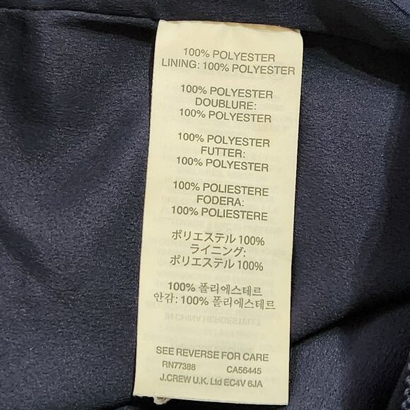 J. Crew Pleated Skirt Navy White Polka Dot Ribbon Waistband Women's Size 8 - Picture 7 of 10